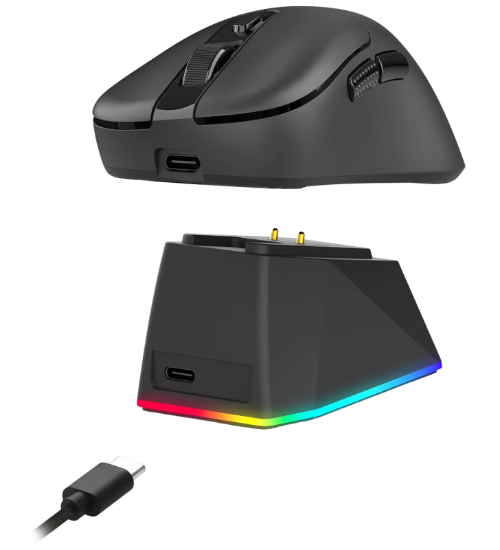 Souris Sans Fil Gamer Redragon EBONY M998 STD / avec station de charge magnétique / BLACK