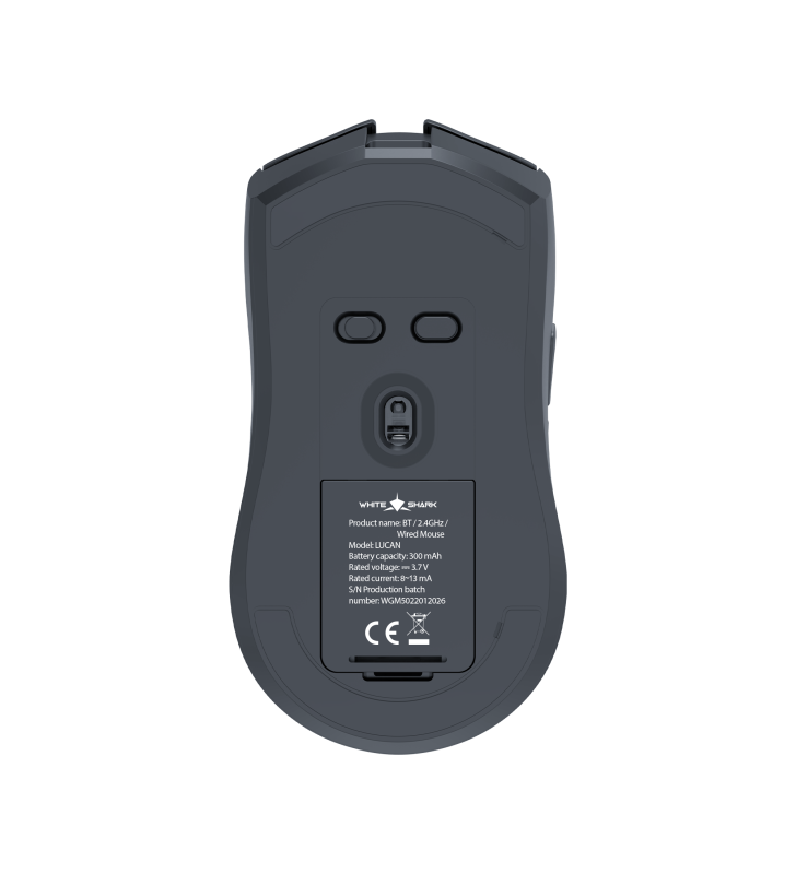 Souris Sans fil Gamer White Shark WGM-5022 LUCAN / 12.000 DPI / BLACK