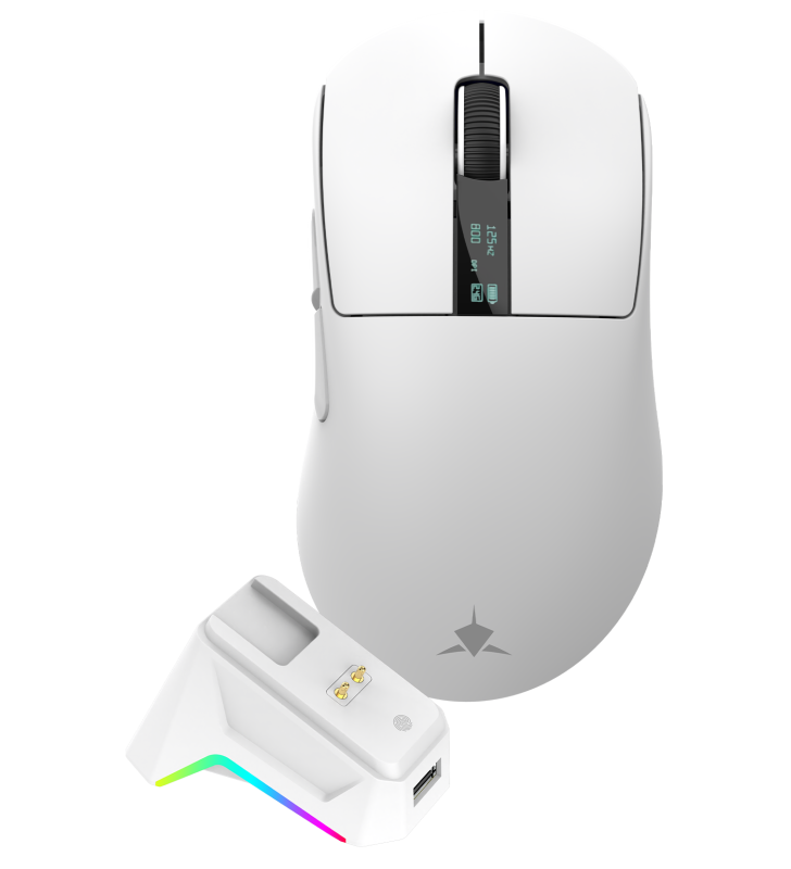 Souris Sans fil Gamer White Shark WGM-5023 GAWAIN / 12.000 DPI / WHITE