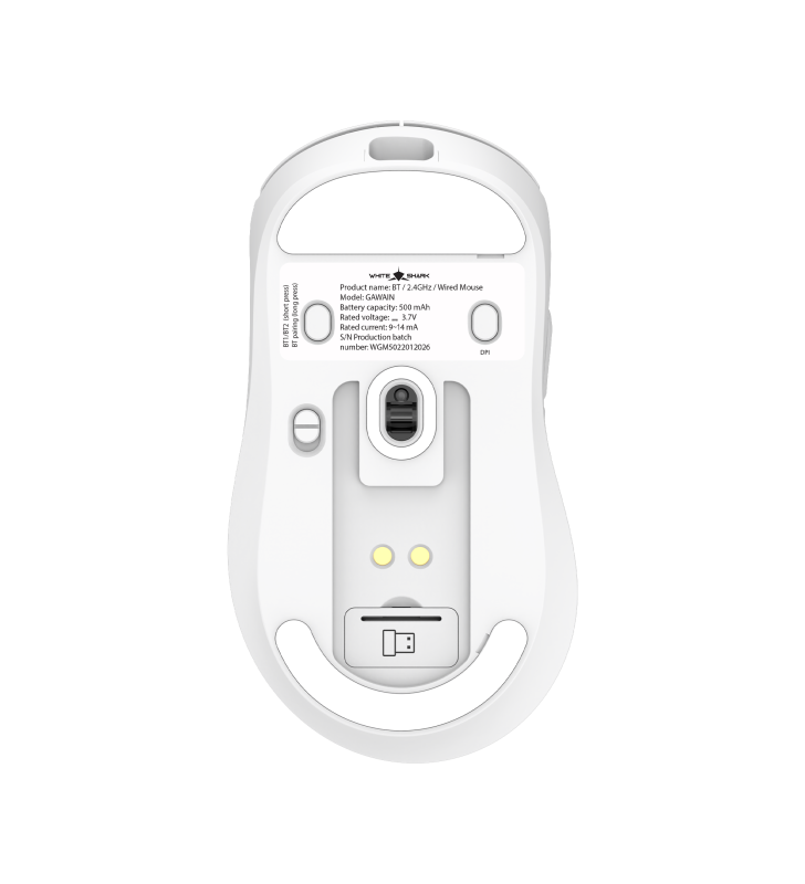 Souris Sans fil Gamer White Shark WGM-5023 GAWAIN / 12.000 DPI / WHITE