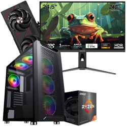 Setup Gamer Special Gaming / Ryzen 5 5500 / RX 9060 XT 16G / 16GB Avec Redragon 24.5" Full HD IPS / 240 Hz / Noir
