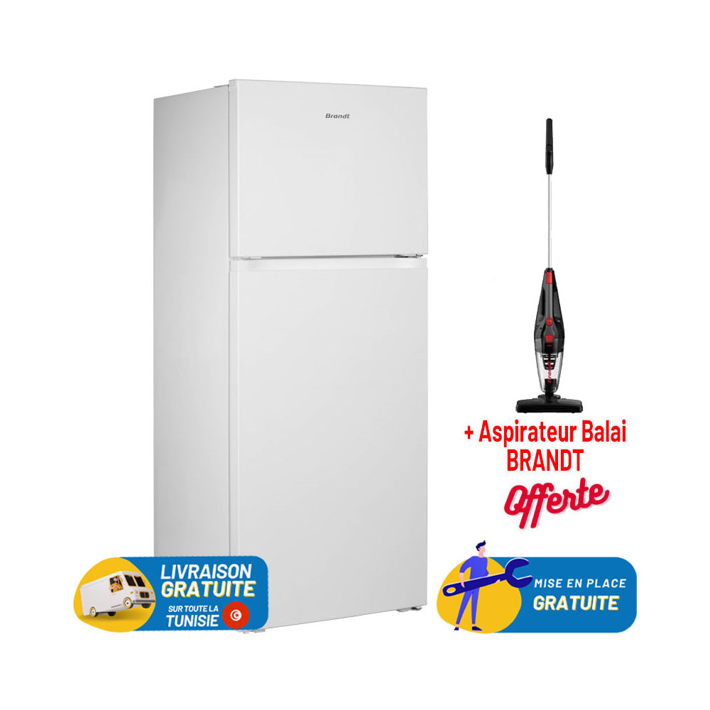 Réfrigérateur Brandt NoFrost BD6010NW / 600 Litres / Blanc + Aspirateur Balai BRANDT OFFERT