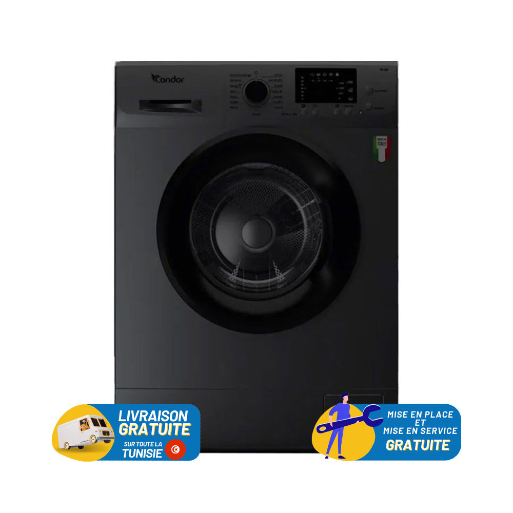 Lave linge CONDOR 6KG / 1000tr/min / NOIR