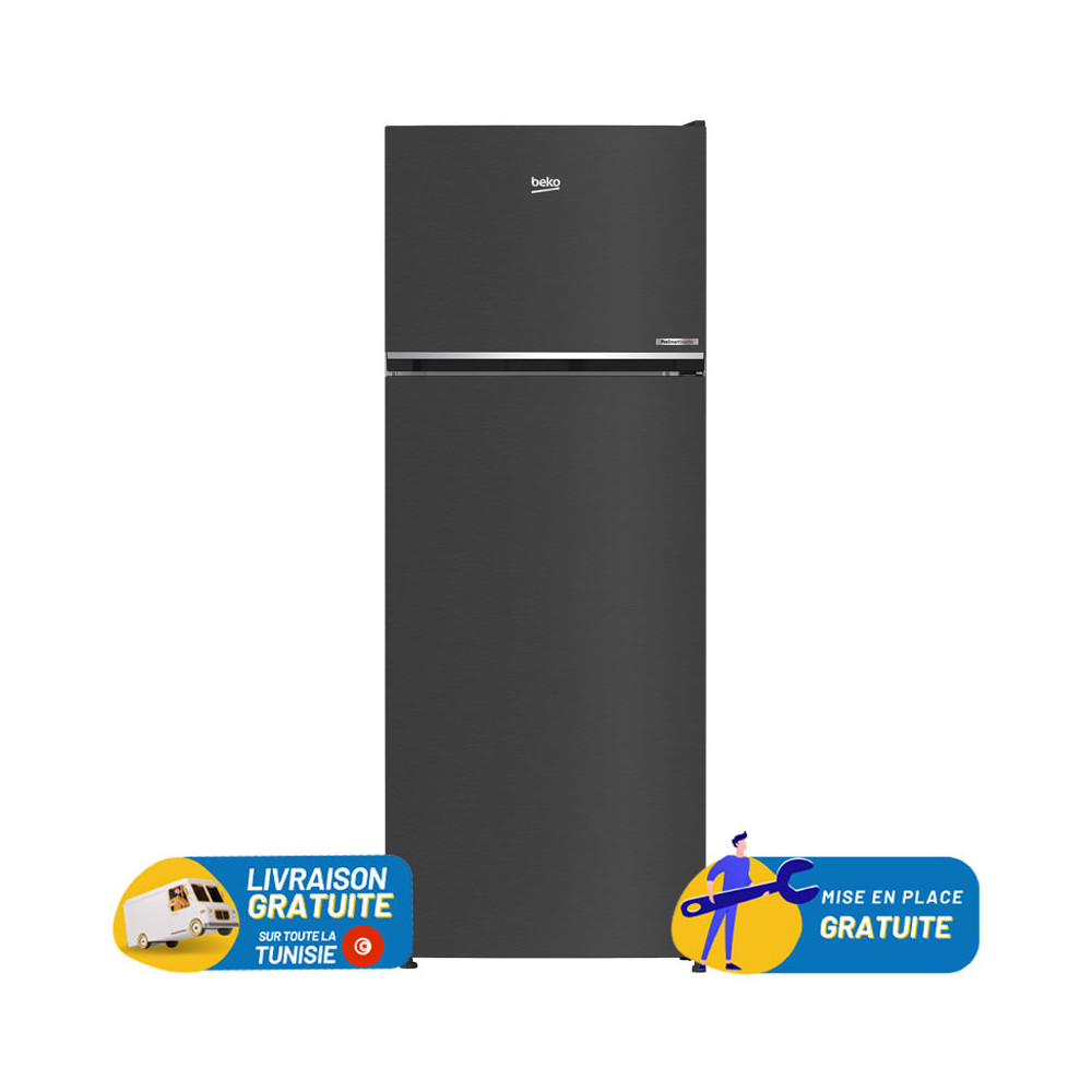 Réfrigérateur Beko No Frost INVERTER Double Portes 455 Litres / Dark INOX
