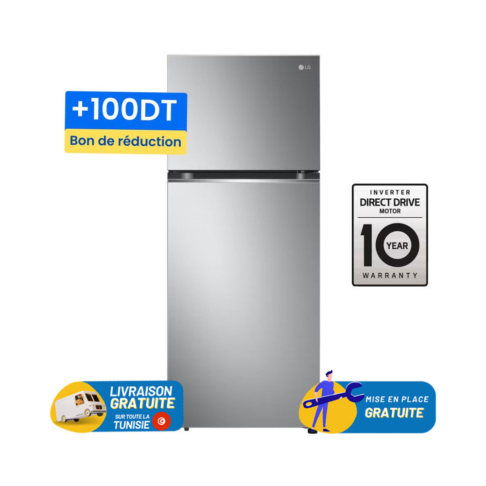 Réfrigérateurs Inverter LG  / 410 Litres / No Frost / Platinum Silver