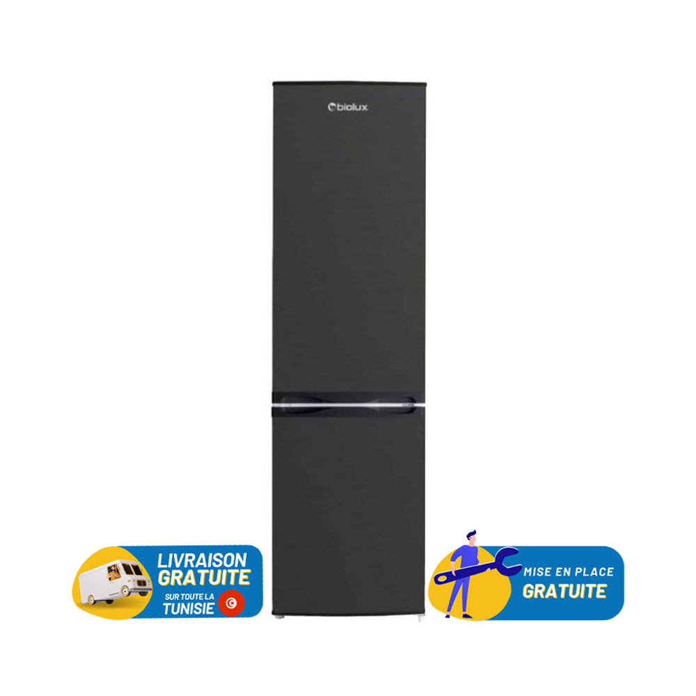 Réfrigérateur Combiné BIOLUX 287L De Frost - Gris - CB38SAS