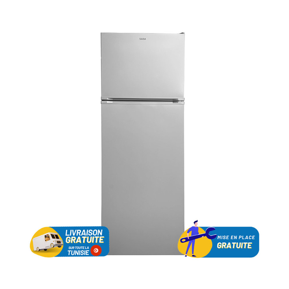 Réfrigérateur SABA No Frost Double Portes 451 Litres / Silver