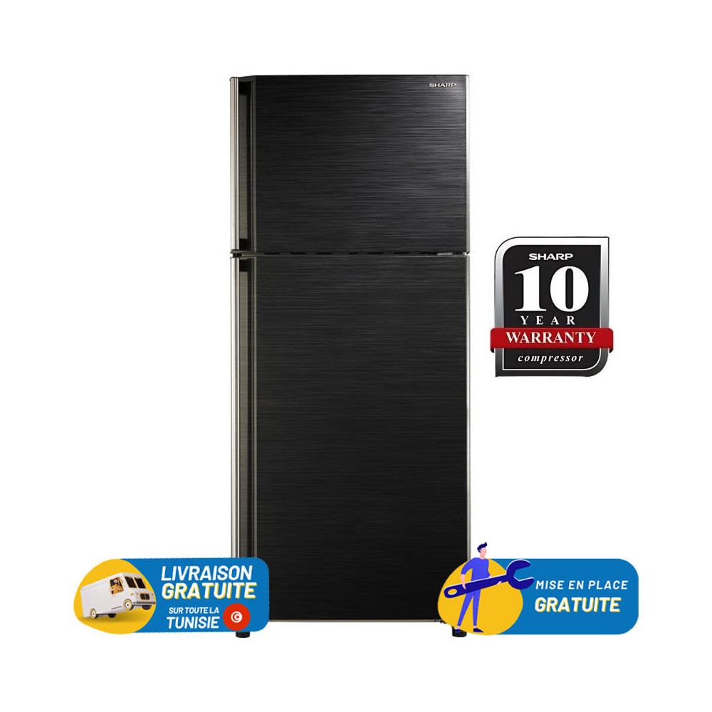 Réfrigérateur Sharp No Frost Double portes 425 Litres / Noir