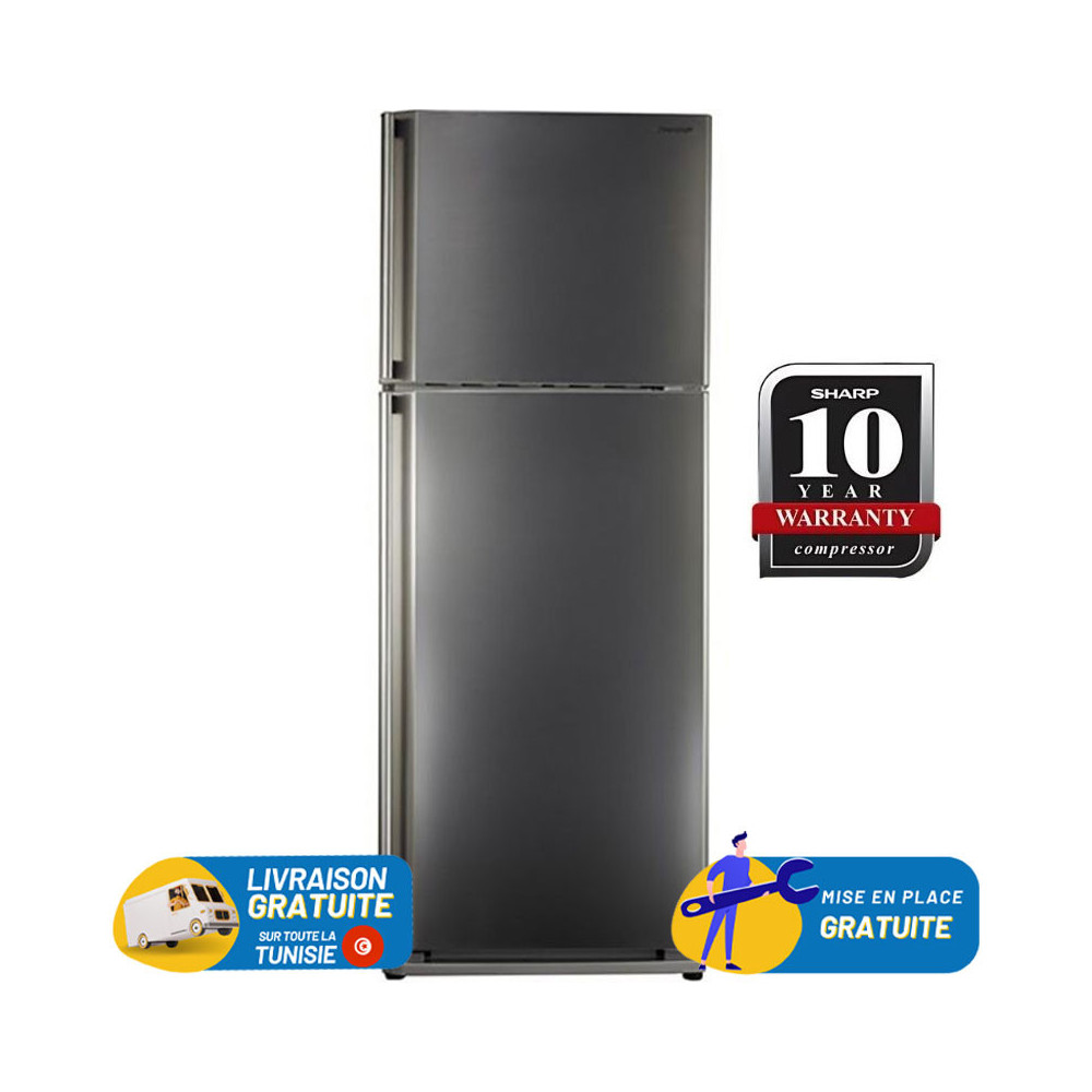 Réfrigérateur Sharp Double portes No Frost 425 Litres / SJ-48C-ST / inox