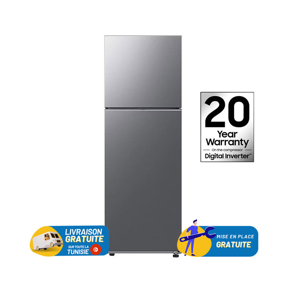 Réfrigérateur Samsung No Frost INVERTER Double Portes 308 Litres Silver