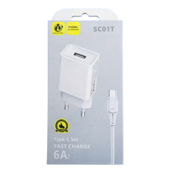 Chargeur Sasathree SC01T Rapide 6A avec Câble MICRO USB