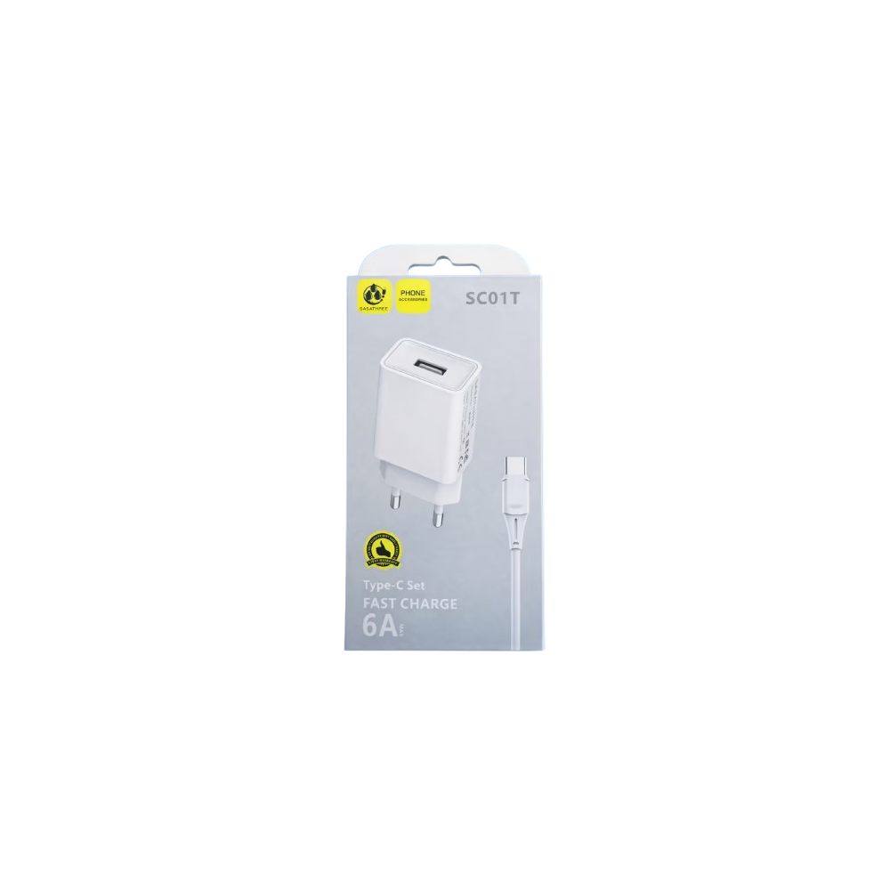Chargeur Sasathree SC01T Rapide 6A avec Câble MICRO USB