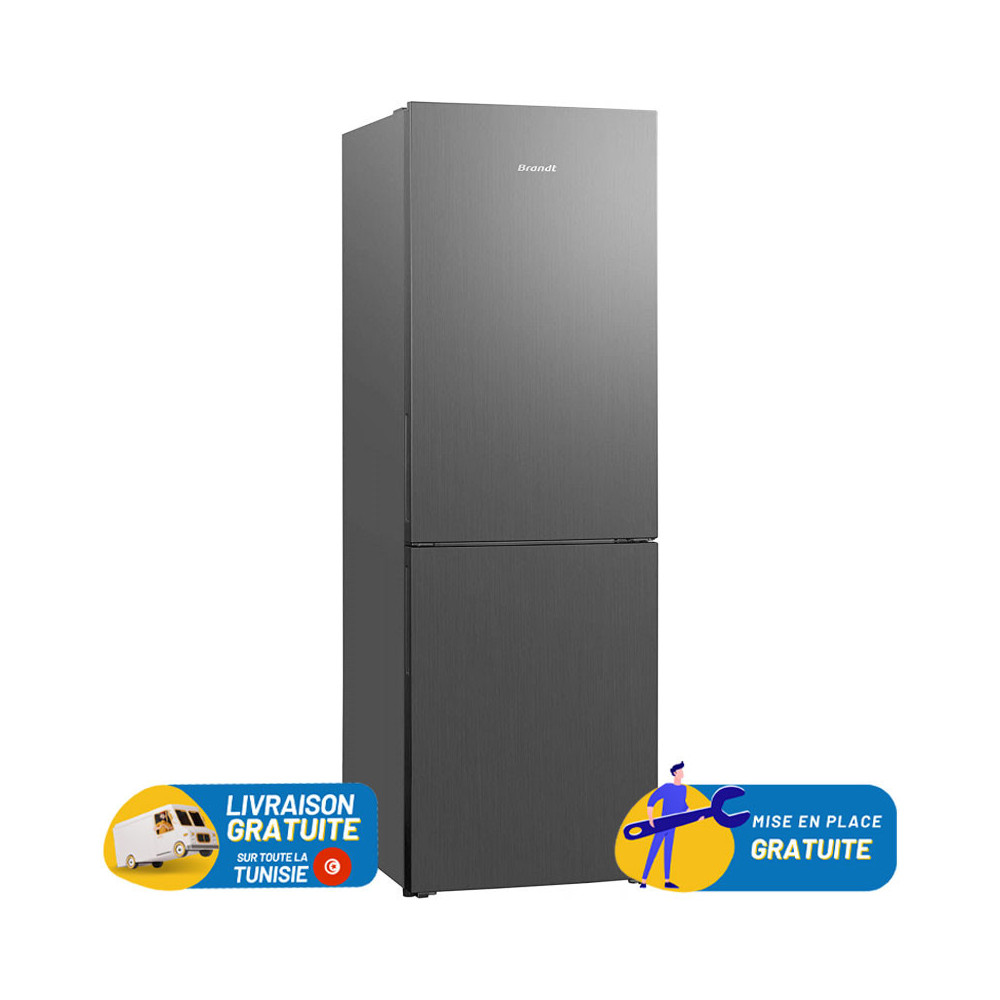 Réfrigérateur Brandt No Frost Combiné 380 Litres / Inox