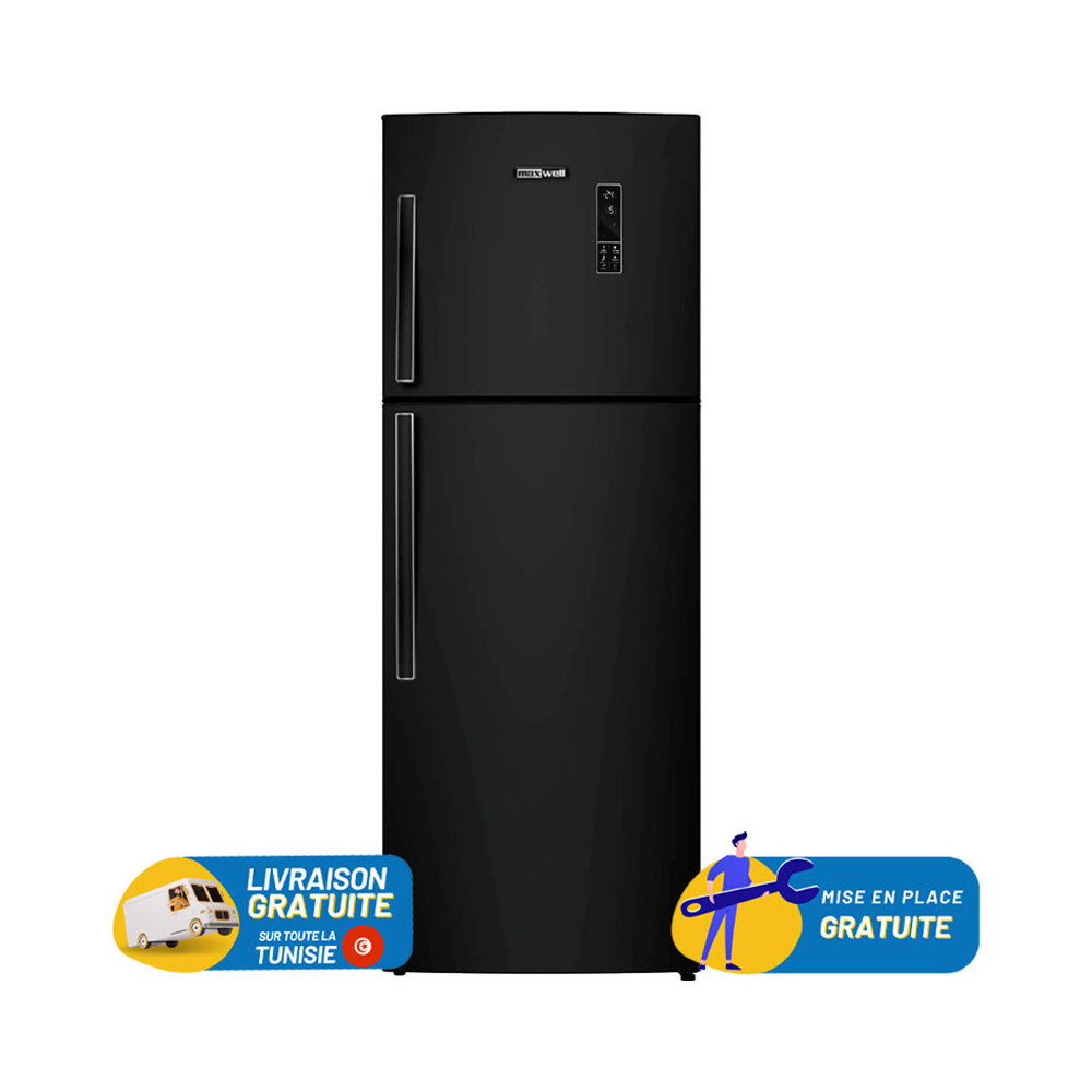 Réfrigérateur Maxwell Double Portes INVERTER No Frost 580 Litres / MAX-RDNF580AIN / Noir avec Afficheur