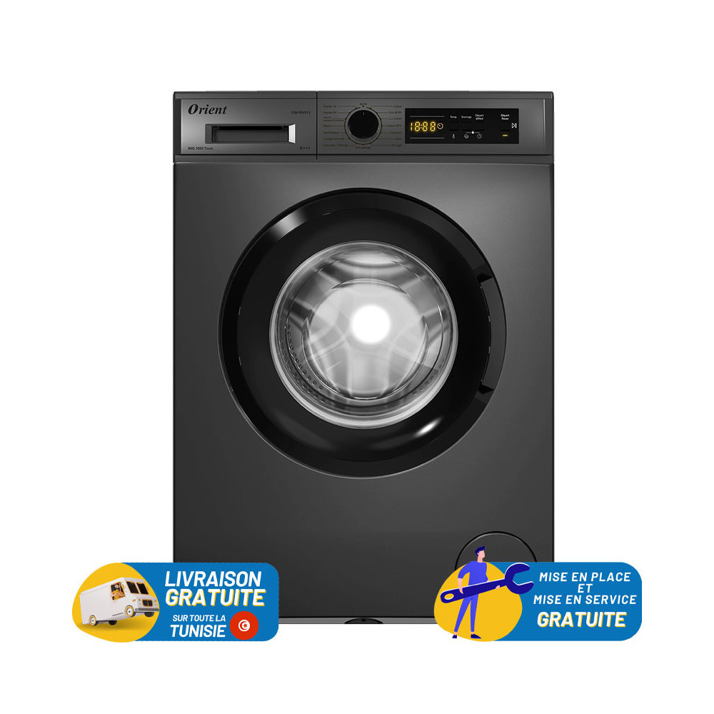 Machine à laver automatique ORIENT 8KG INVERTER / SILVER / OW-F8V01S