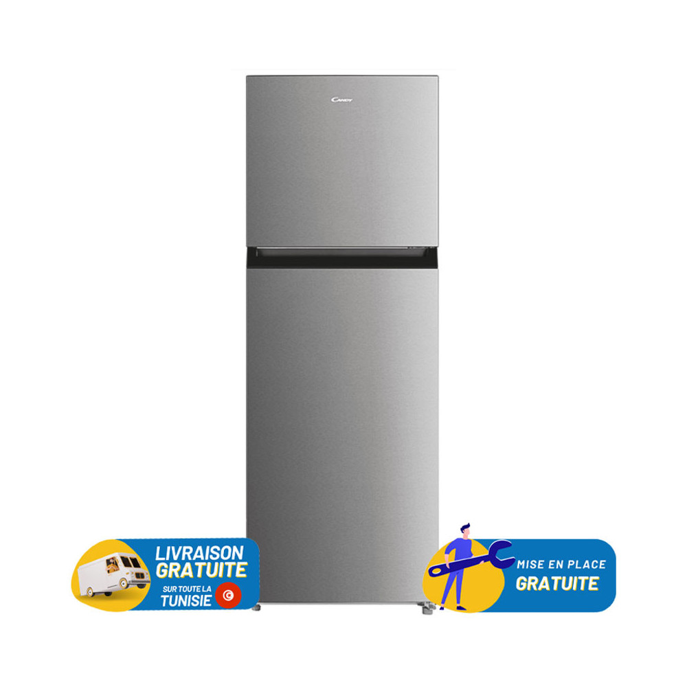 Réfrigérateur CANDY No Frost Double Portes / 413 LITRES / Inox