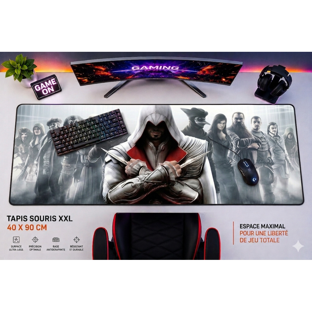 TAPIS DE SOURIS GAMING XXL 40X90 Assassin's Creed