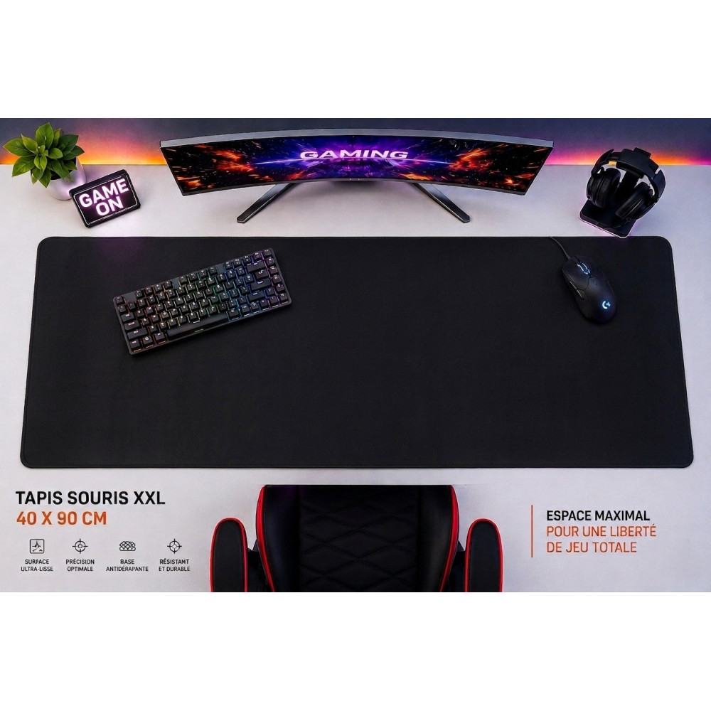 TAPIS DE SOURIS XXL 40X90 / NOIR