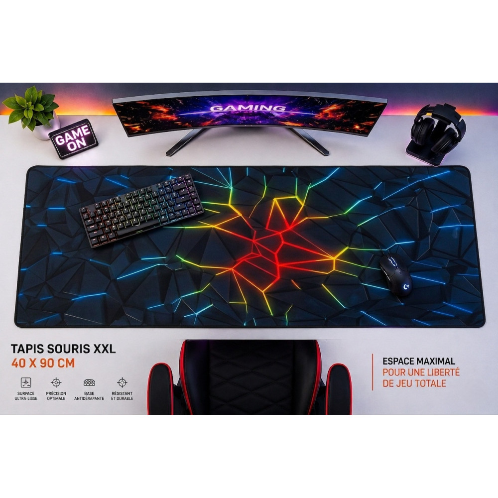 TAPIS DE SOURIS GAMING XXL 40X90 VOLCANO