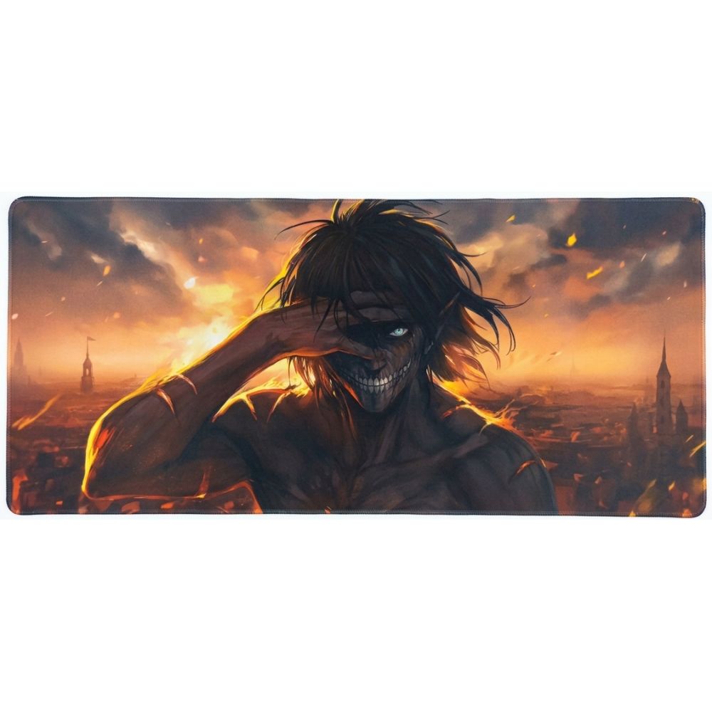 TAPIS DE SOURIS GAMING XXL 40X90 Attack on Titan - Eren Yeager Edition