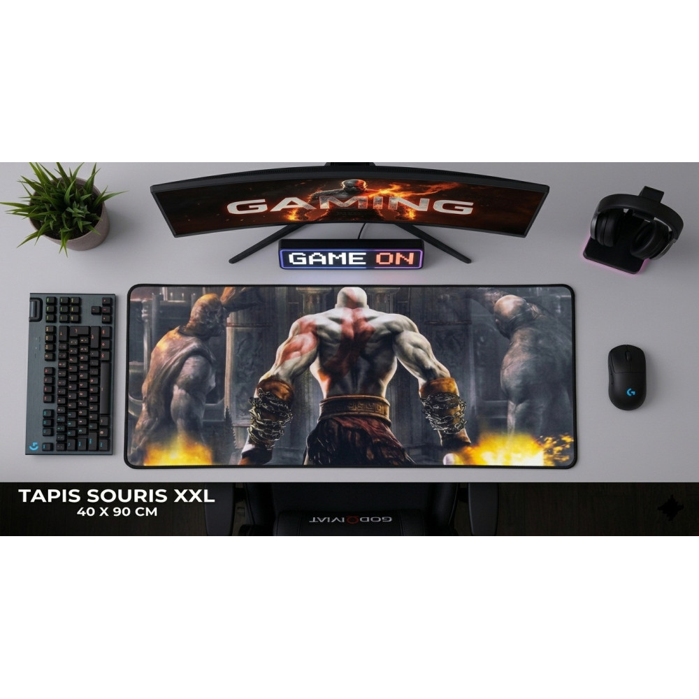 TAPIS DE SOURIS GAMING XXL 40X90 Go of War - Kratos Edition