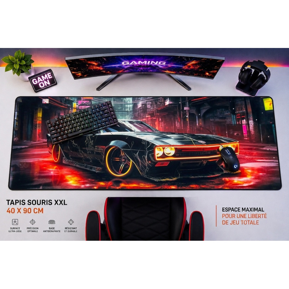 TAPIS DE SOURIS GAMING XXL 40X90 Muscle Car