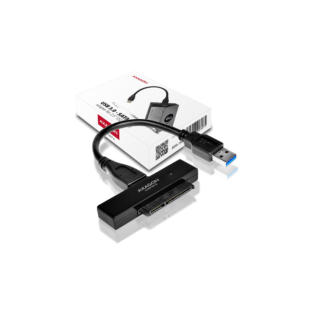 BOITIER externe/adaptateur USB 3.0 AXAGON ADSA-AS6-S-ATA 2.5" / GRIS