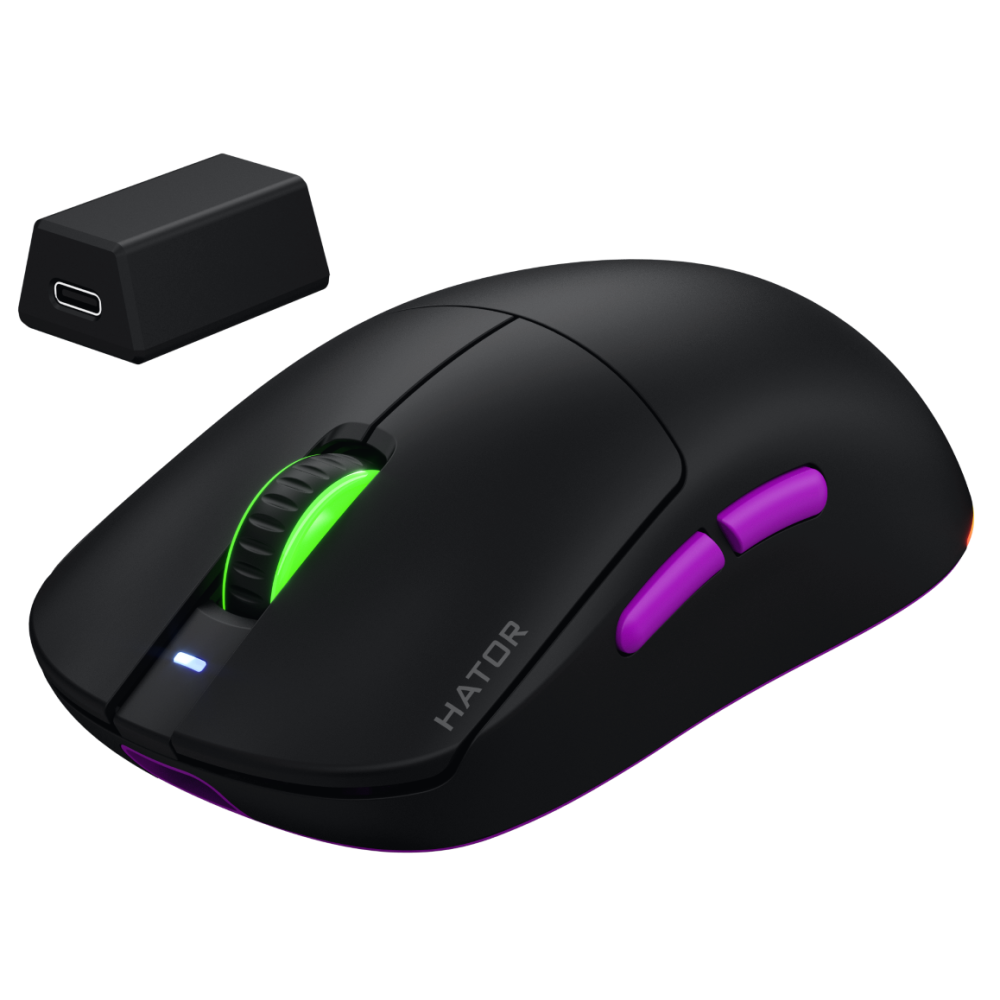 Souris sans fil Gamer Hator Quasar 3 Ultar 8K RGB / NOIR