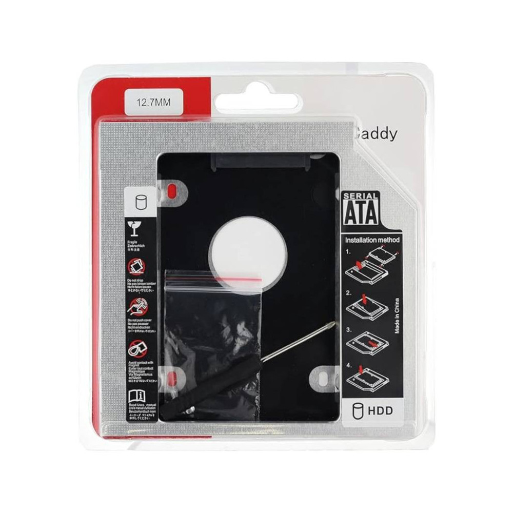 Boîtier Disque Dur CADDY 2.5" Pour Pc Portable Slim 12.7 mm / Noir