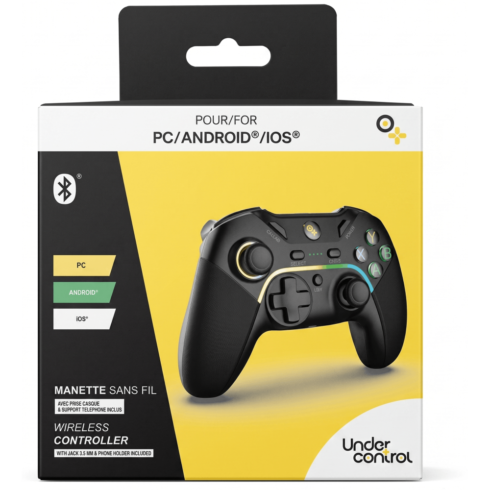 Manette Sans fill Under Control avec support téléphone / NOIR
