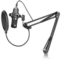 Microphone Mars Gaming MMicPro avec bras de montage / Noir