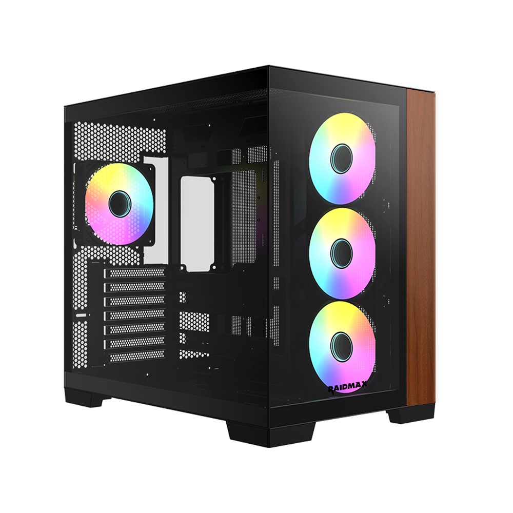 Boitier RAIDMAX Infinita i610 Wood / RGB / NOIR