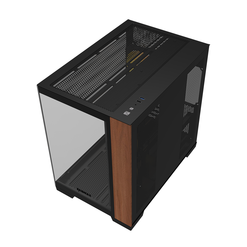 Boitier RAIDMAX Infinita i610 Wood / RGB / NOIR