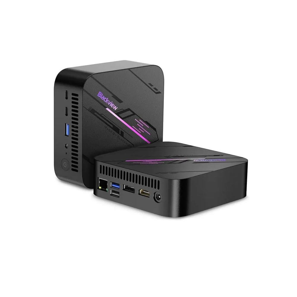 Mini Pc de bureau Blackview MP100 / Ryzen 5 7430 / 16 Go / 512 Go SSD / Windows 11 Pro / Noir