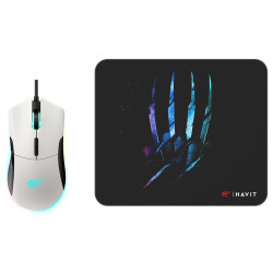 Pack Combo Souris USB Gamer RGB + Tapis Souris Havit MS1037CM