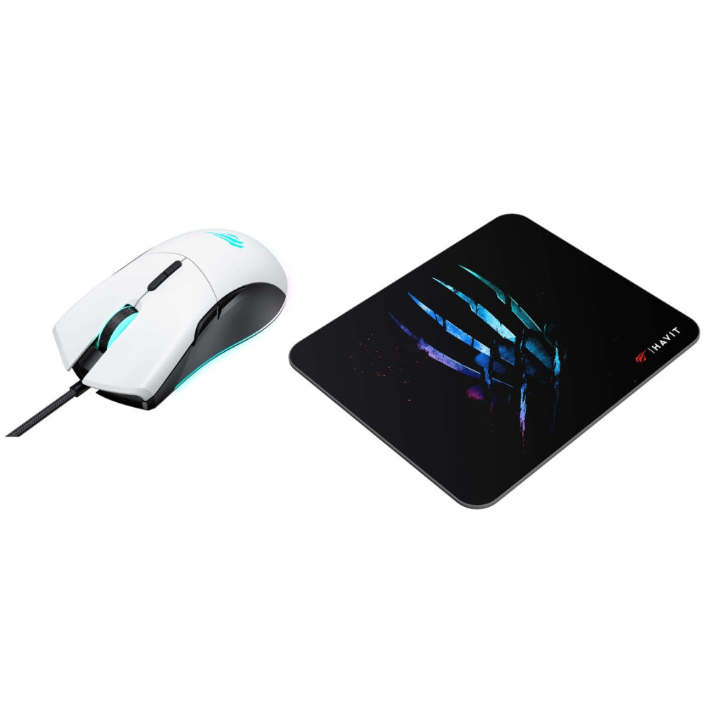 Pack Combo Souris USB Gamer RGB + Tapis Souris Havit MS1037CM
