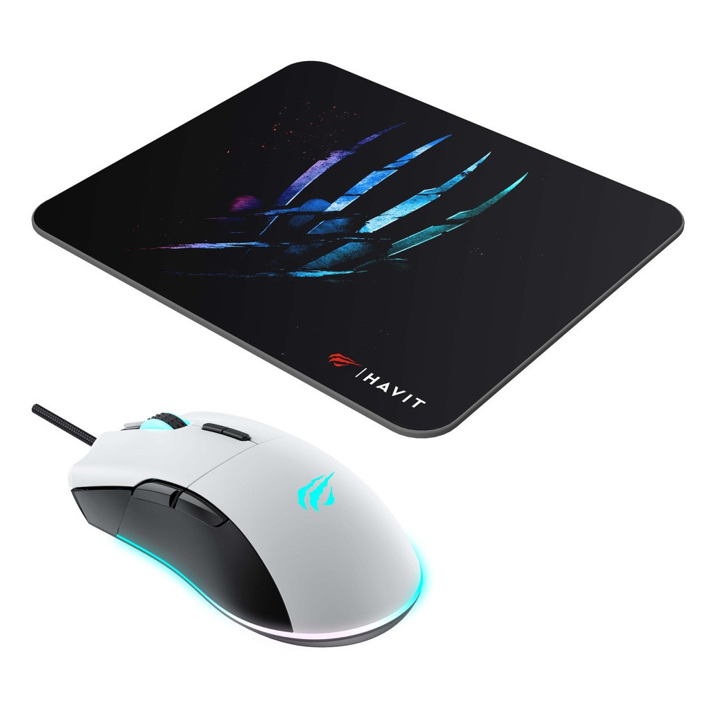 Pack Combo Souris USB Gamer RGB + Tapis Souris Havit MS1037CM