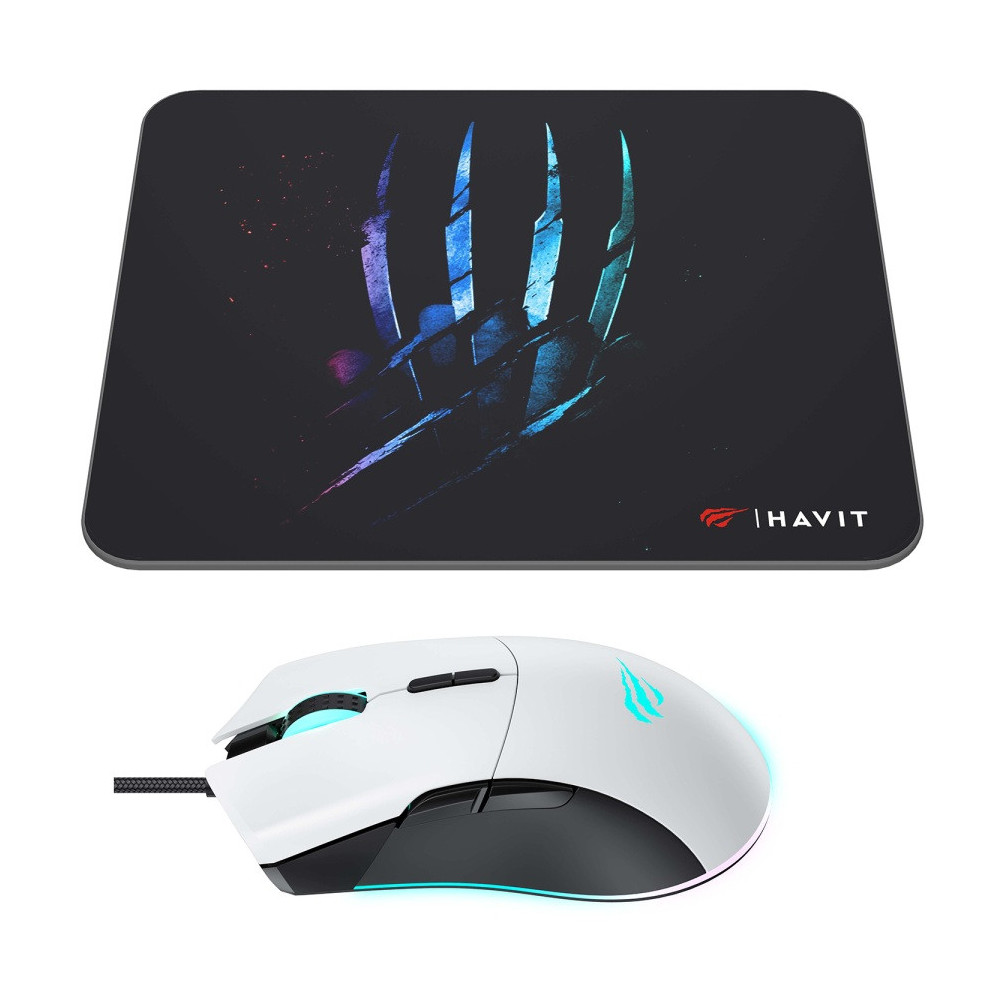Pack Combo Souris USB Gamer RGB + Tapis Souris Havit MS1037CM