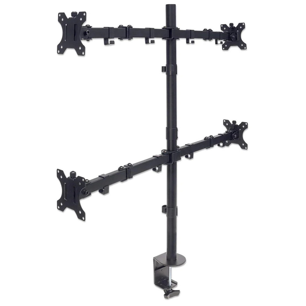 Support universel Manhattan pour quatre écrans avec bras articulés à double liaison / 13" à 32" / Noir