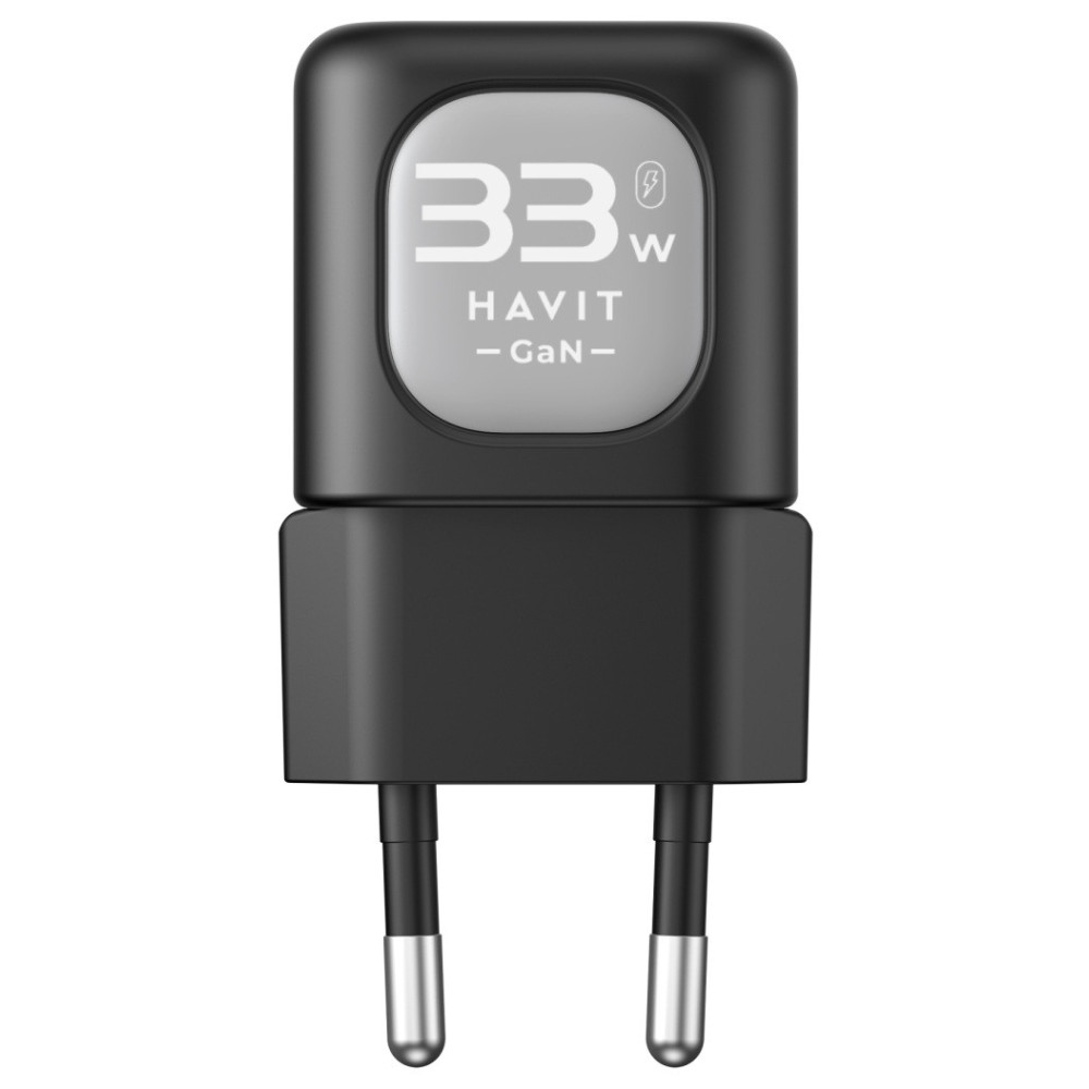 TETE CHARGEUR HAVIT GAN FAST CHARGER HV-UC230 DUAL USB-C 33W+USB-A30W