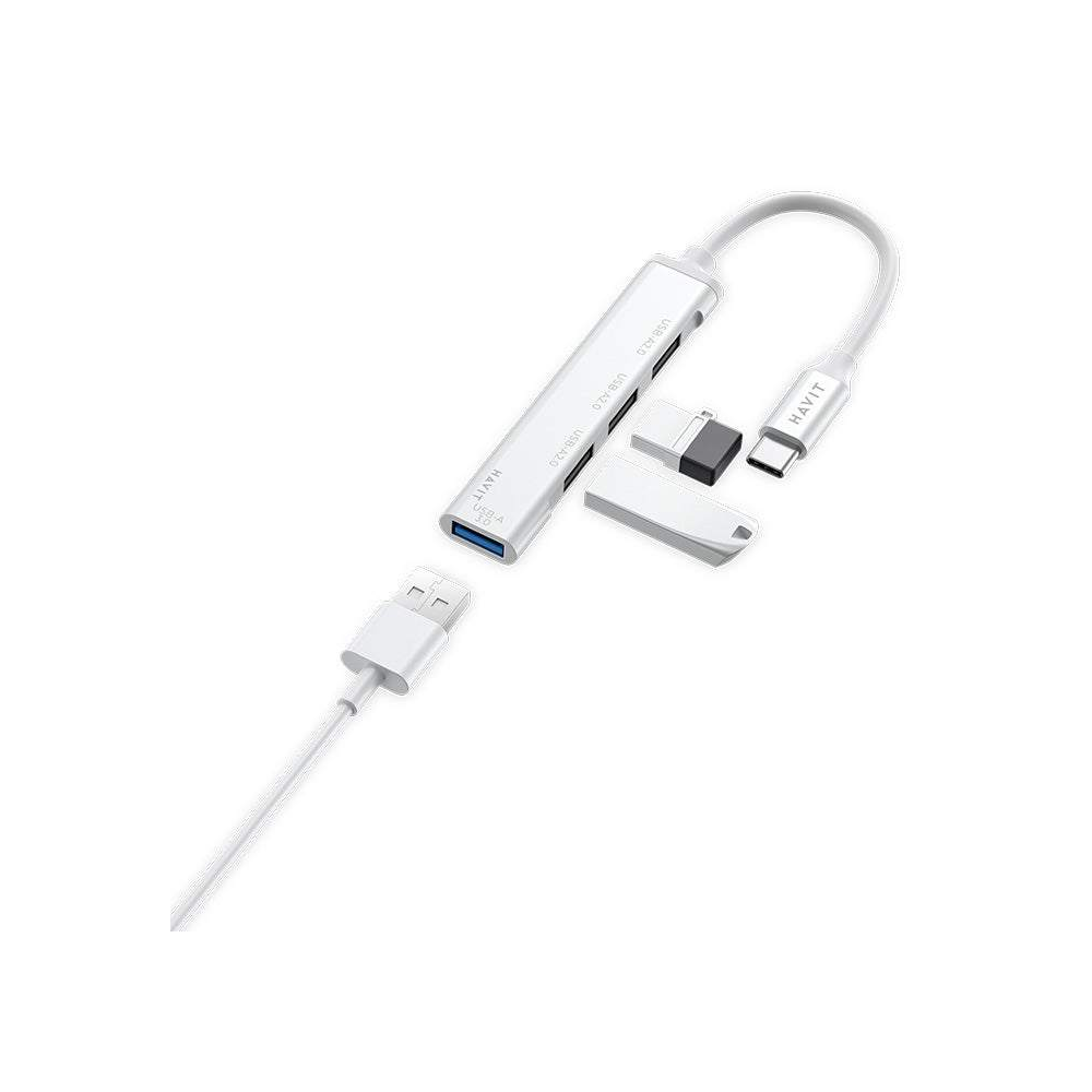 HUB USB-C TO USB HAVIT HV-H41 4EN 1 Aluminium
