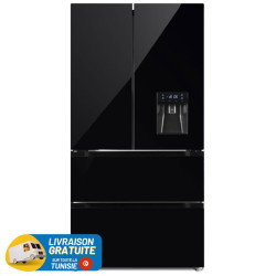 Réfrigérateur HYUNDAI Side by Side INVERTER No Frost 506 Litres / HYN-84RFTBG / Verre Noir avec Afficheur et Distributeur d'eau