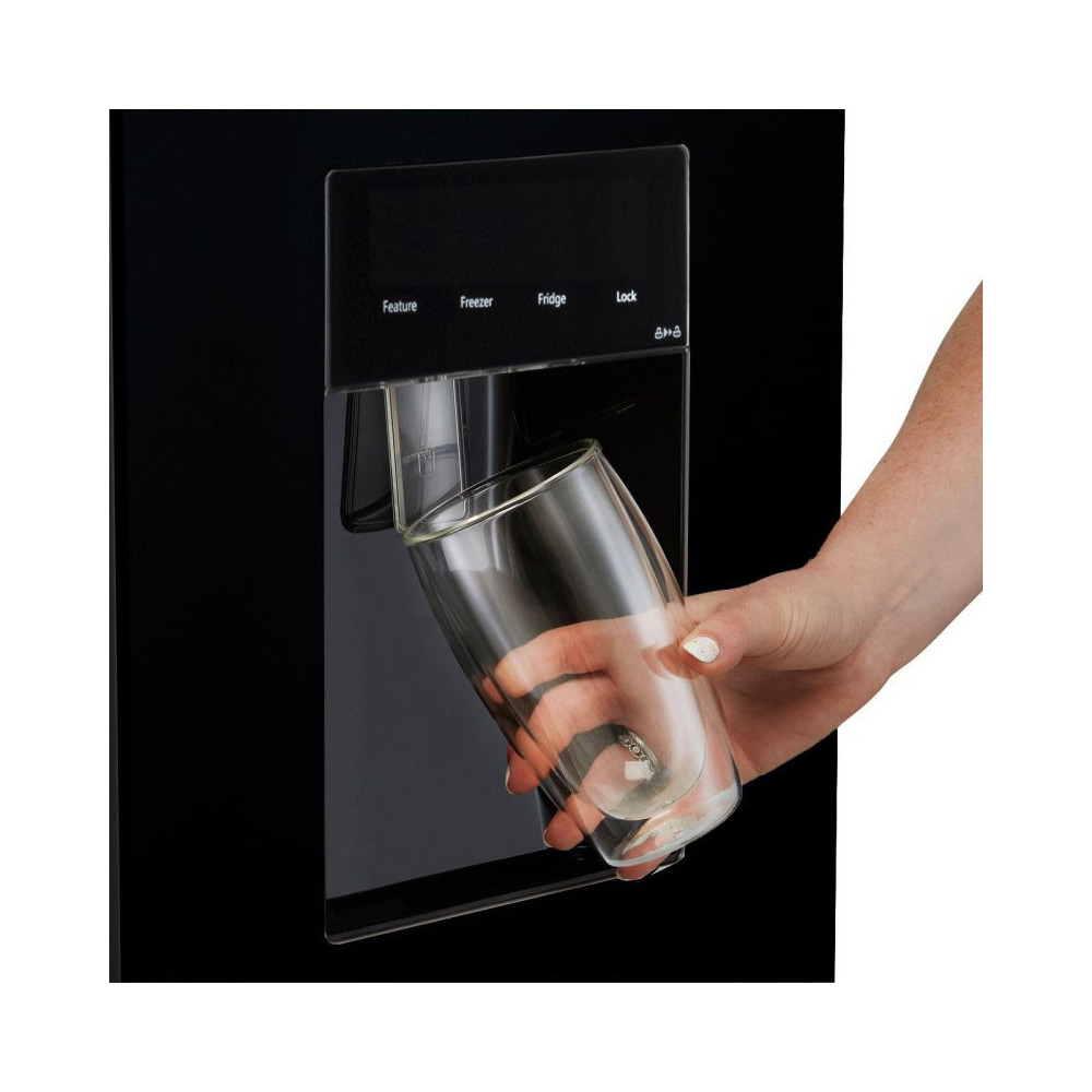 Réfrigérateur HYUNDAI Side by Side INVERTER No Frost 506 Litres / HYN-84RFTBG / Verre Noir avec Afficheur et Distributeur d'eau