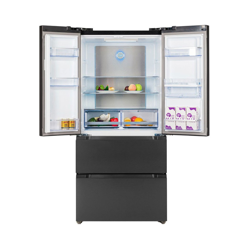Réfrigérateur HYUNDAI Side by Side INVERTER No Frost 506 Litres / HYN-84RFTBG / Verre Noir avec Afficheur et Distributeur d'eau