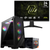Setup Gamer Special Pc de Bureau Gaming / Ryzen 5 3400G / Vega 11 / 16 Go Avec Écran Gaming MSI MAG 24" Full HD IPS / 240 Hz