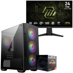 Setup Gamer Special Pc de Bureau Gaming / Ryzen 5 3400G / Vega 11 / 16 Go Avec Écran Gaming MSI MAG 24" Full HD IPS / 240 Hz