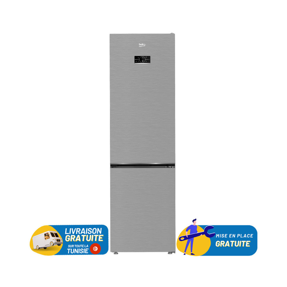 Réfrigerateur Beko Combiné No Frost 460 Litres / B5RCNA460HSX / Silver avec Afficheur