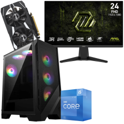 Setup Gamer Special Pc de Bureau Gaming / i5-12400F / RTX 3050 6G / 16 Go Avec Écran Gaming MSI MAG 24" Full HD IPS / 240 Hz