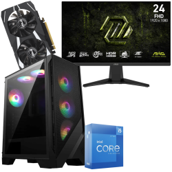 Setup Gamer Special Pc de Bureau Gaming / i5-12600K / RTX 3050 6G / 16 Go Avec Écran Gaming MSI MAG 24" Full HD IPS / 240 Hz