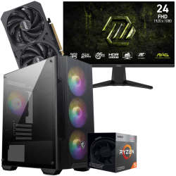 Setup Gamer Special Pc de Bureau Gaming / Ryzen 5 3600 / RTX 5050 8G / 16 Go Avec Écran Gaming MSI MAG 24" Full HD IPS / 240 Hz